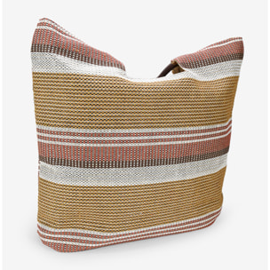 Bolso de playa con rayas multicolor en rafia