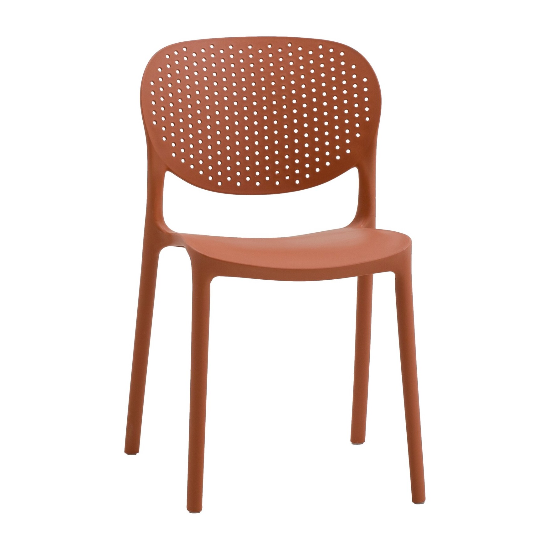 Set di 4 sedie MAIORCA in polipropilene terracotta, impilabili