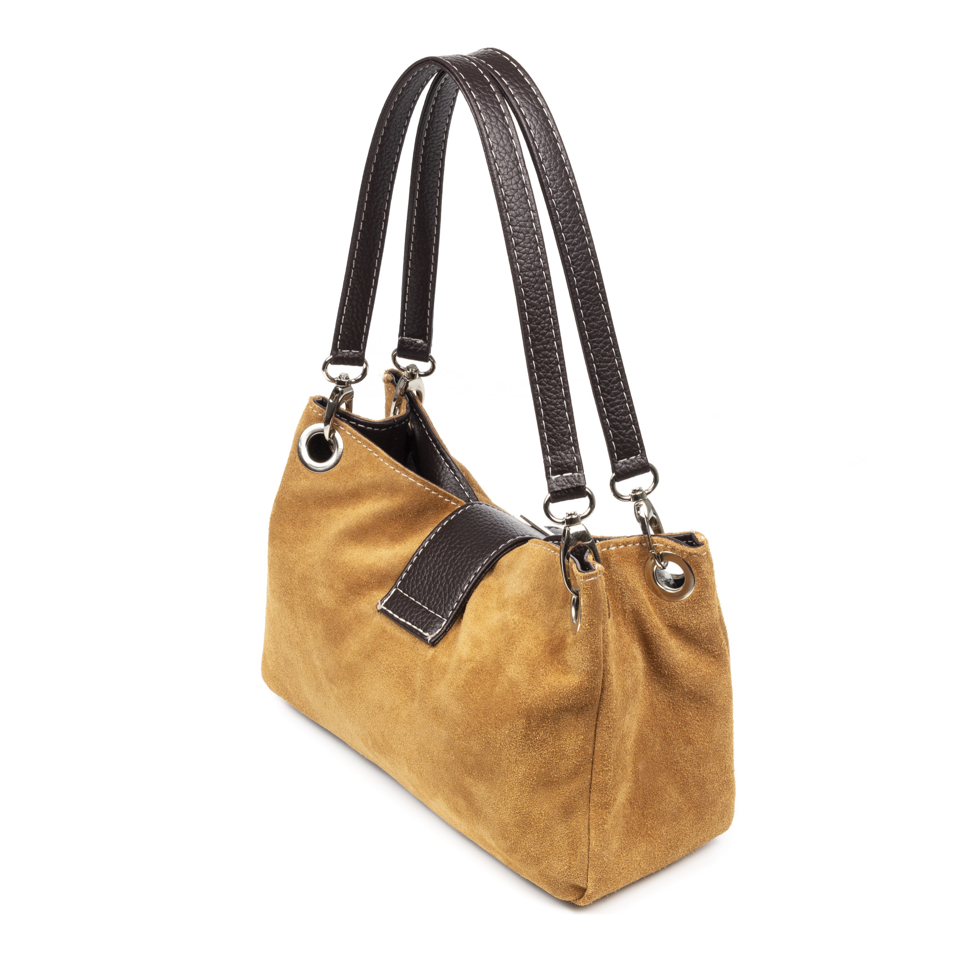 Aicurzio Bolso de hombro Mujer. Piel auténtica Gamuza Dollaro