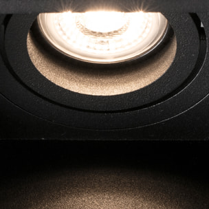 HYDE SQ Lampe encastrable noir carré orientable