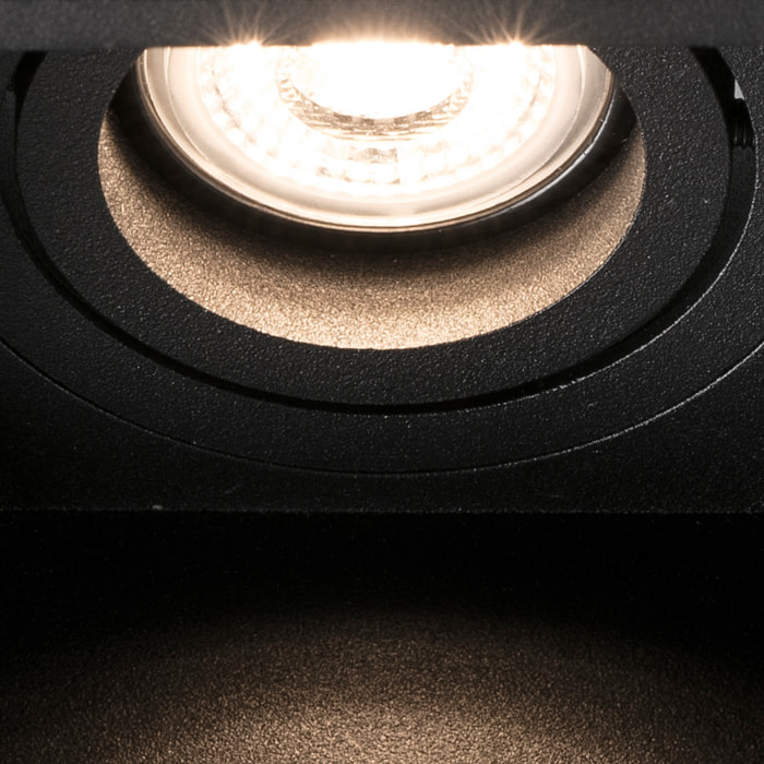 HYDE SQ Lampe encastrable noir carré orientable
