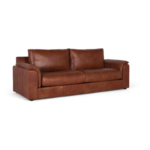 CANAPÉ 3 PLACES EN CUIR - 85 x 227 x 95 cm