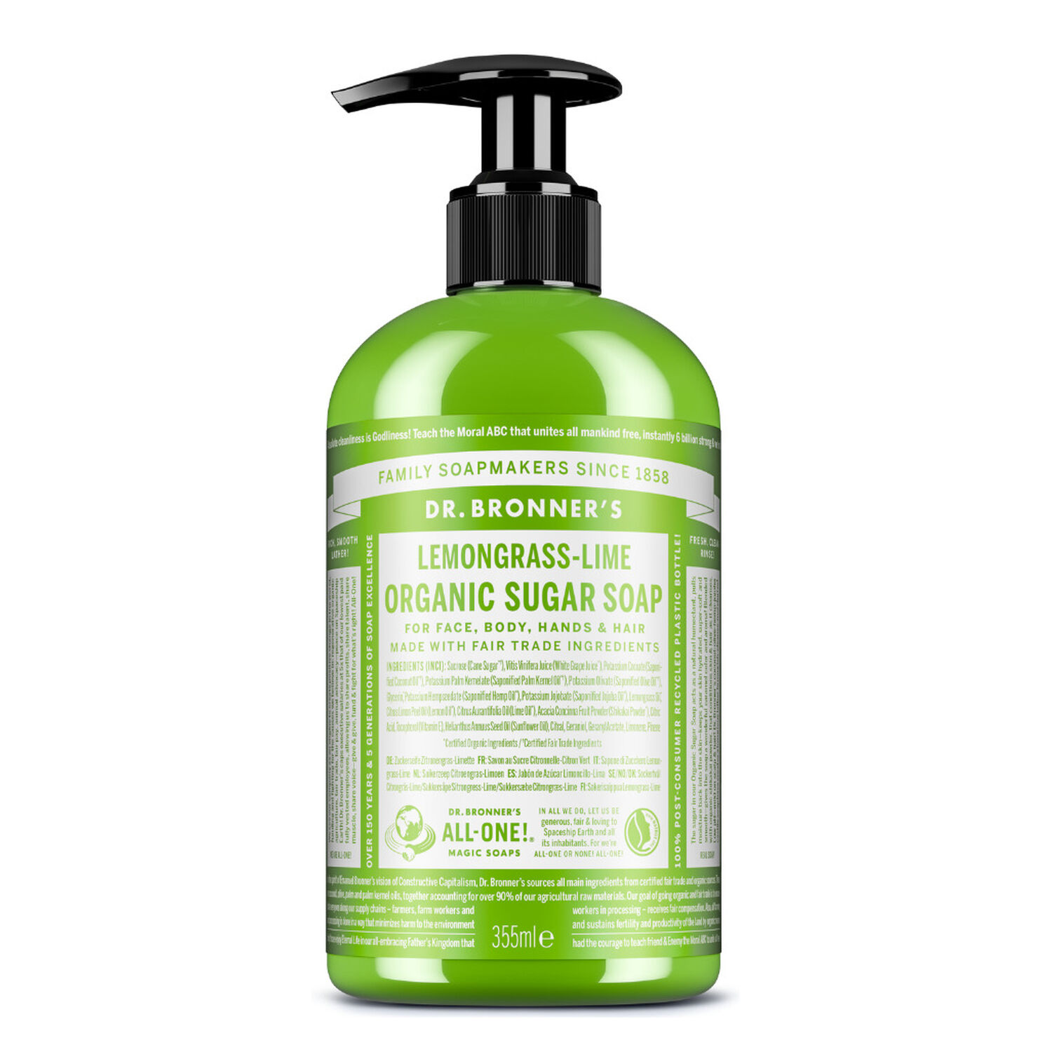 Citronnelle Citron Vert - Savon au Sucre Bio 355ml