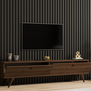 Meuble TV 160cm avec deux placards noyer HOLY