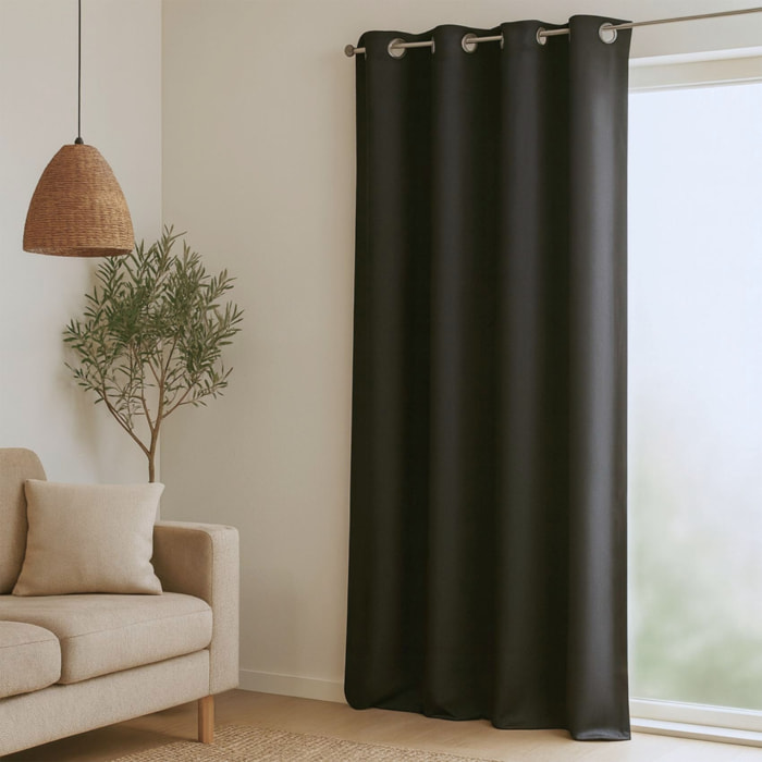 Rideau 100% occultant Ignifugé M1 Noir - Noir