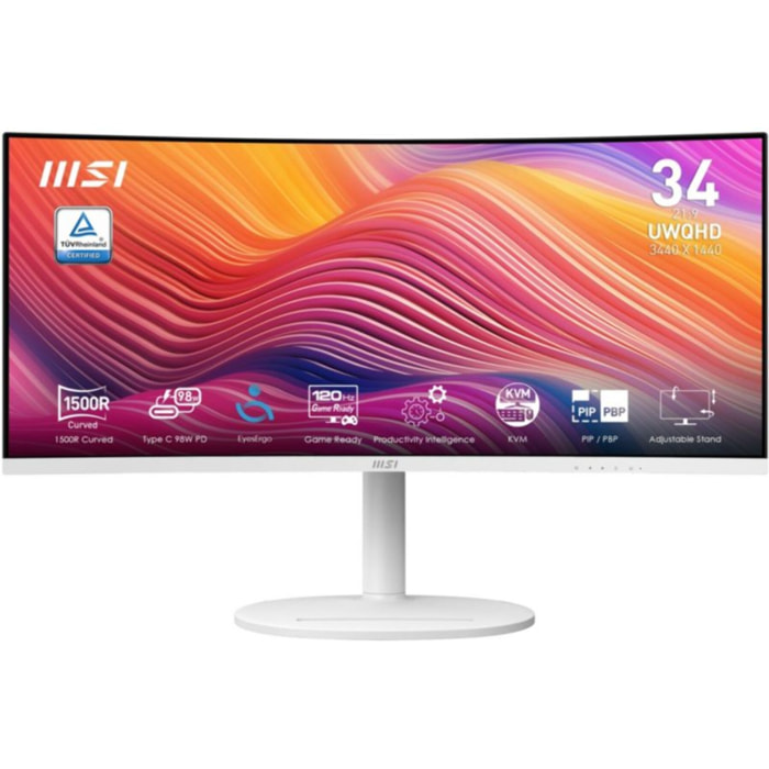 Ecran PC MSI Modern MD342CQPW 34" incurvé VA UWQHD 120 Hz HDR USB-C 90W