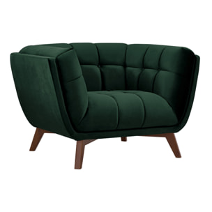 Fauteuil Mona en velours vert foncé