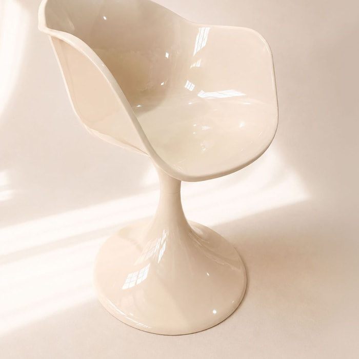 Lot de 2 fauteuils de table en polycarbonate vison GLAM