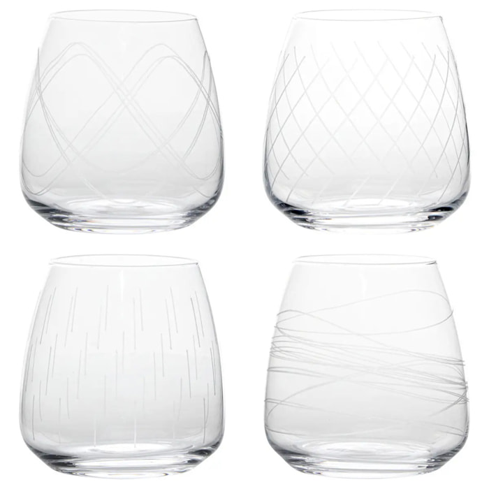 Lot de 4 gobelets bas Talia cristallin