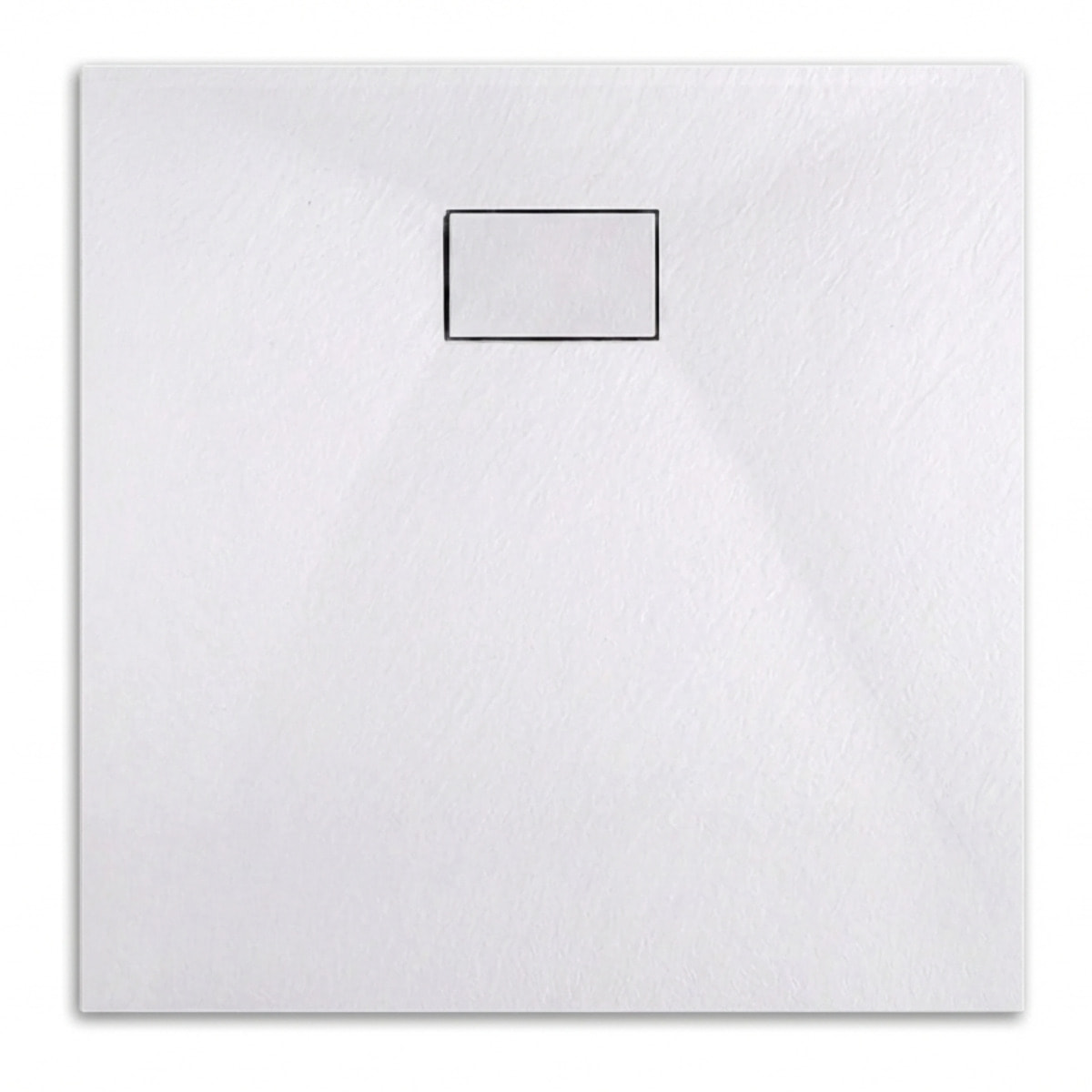 Essential 90x90 cm receveur de douche carré à poser SMC avec surface effet pierre, blanc (CERAES9090W)