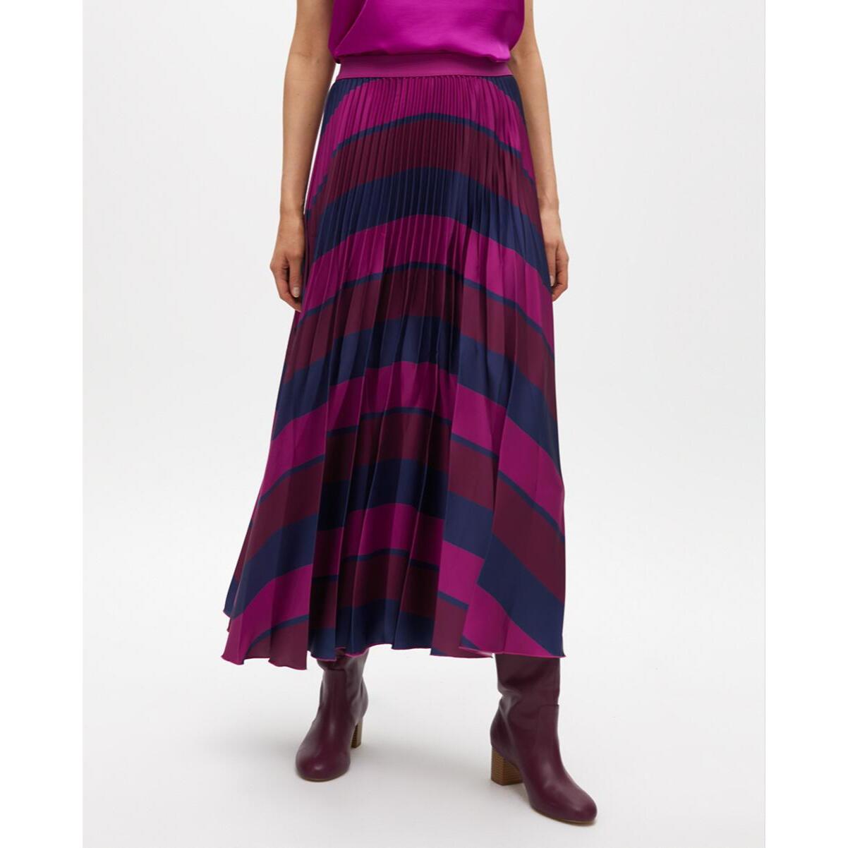 Gonna plissettata a righe