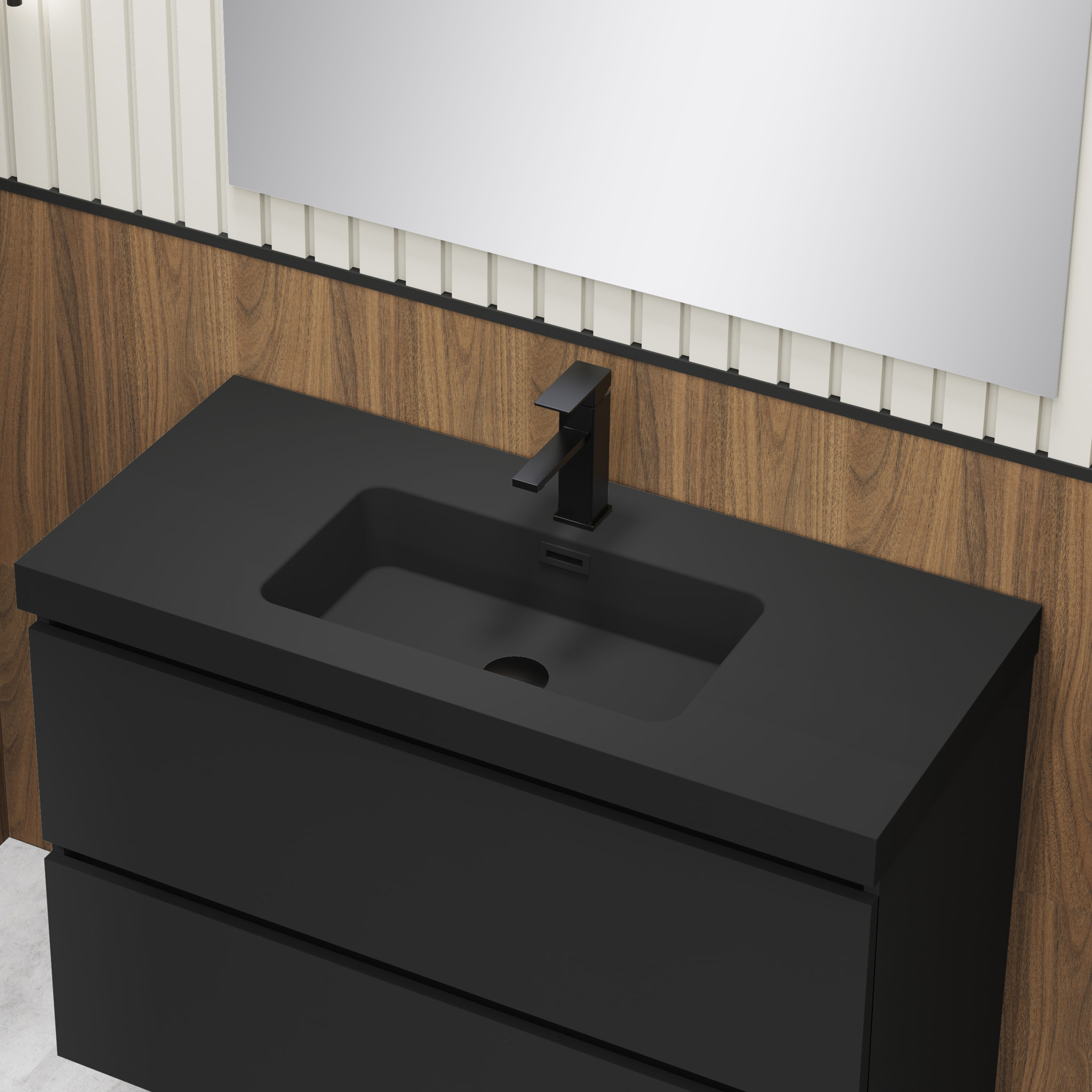 Conjunto de baño TURIN, Alday, 100 cm, Negro