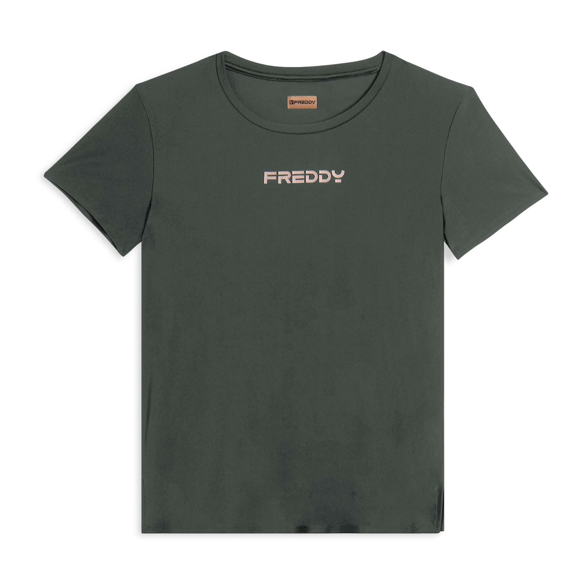 T-shirt tecnica con spacchi laterali e fit regolare