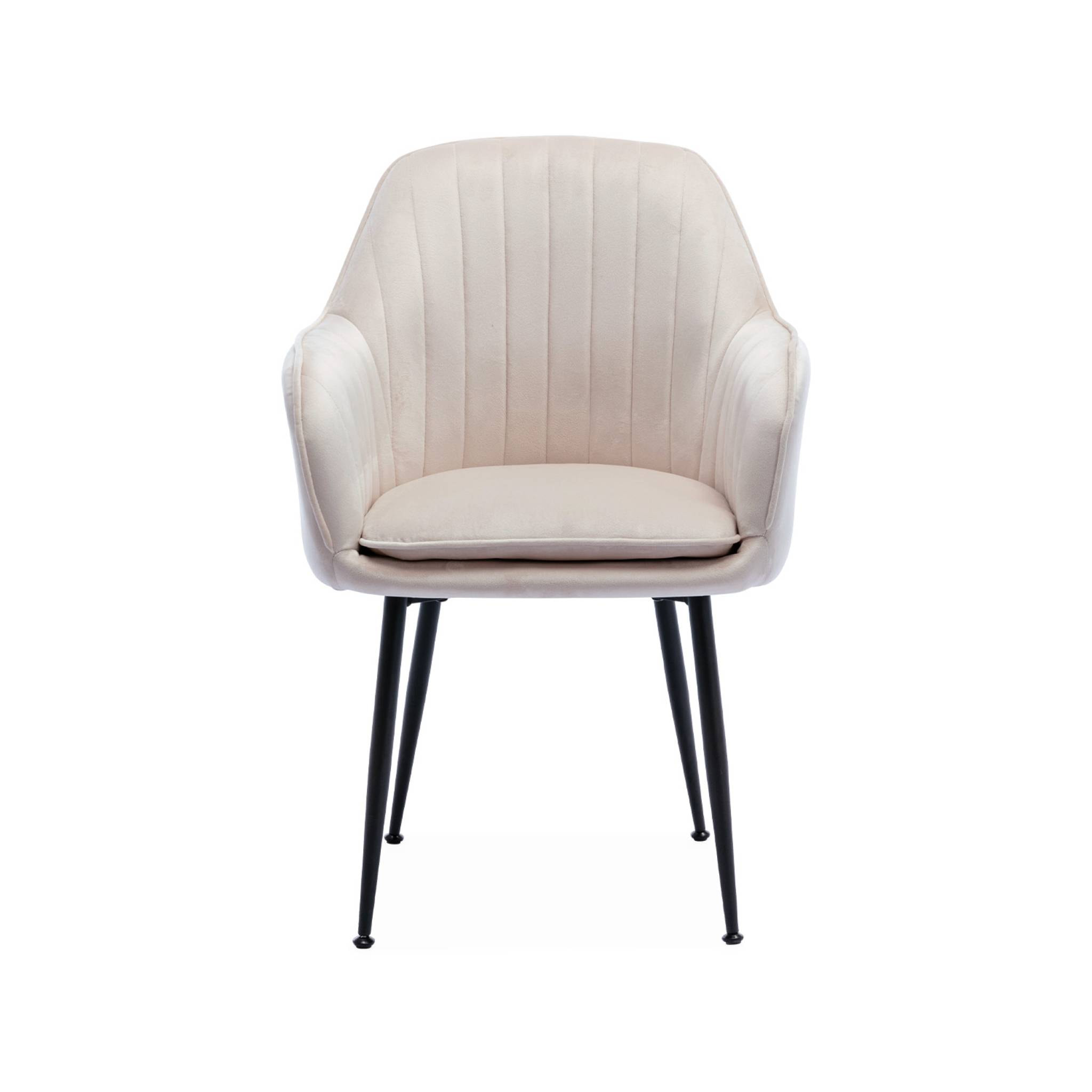 Fauteuil velours et pieds métal (lot de 4) SHELLA