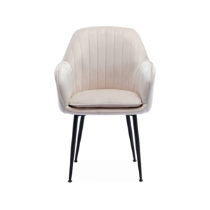 Fauteuil velours et pieds métal (lot de 4) SHELLA