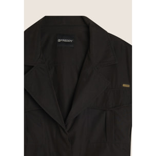 Trench donna senza maniche con cintura in vita