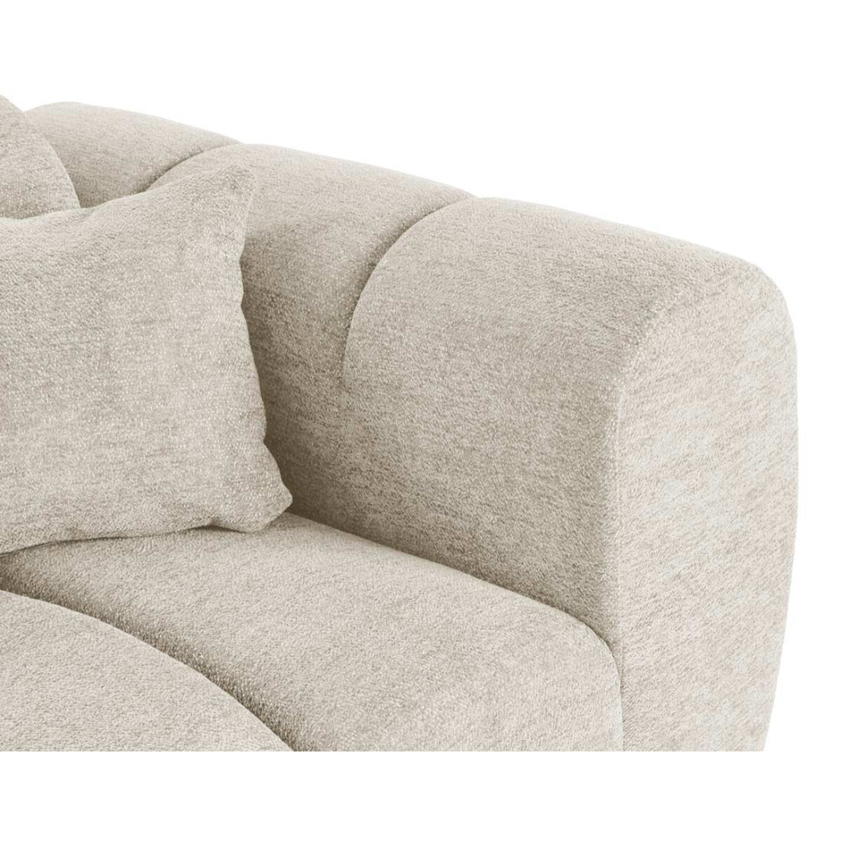 Curtis - canapé d'angle gauche 4 places en tissu texturé - Beige