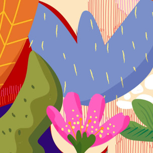 Affiche encadrée fleurs fond bleu nuit Affiche + cadre en métal - Noir