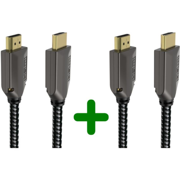 Câble HDMI ADEQWAT x2 HDMI 2.1 droit noir 1M5