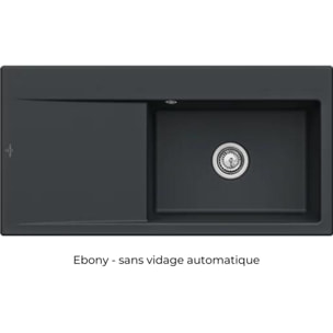 Evier a encastrer Subway Style 60 vidage auto Ebony CeramicPlus cuve a gauche