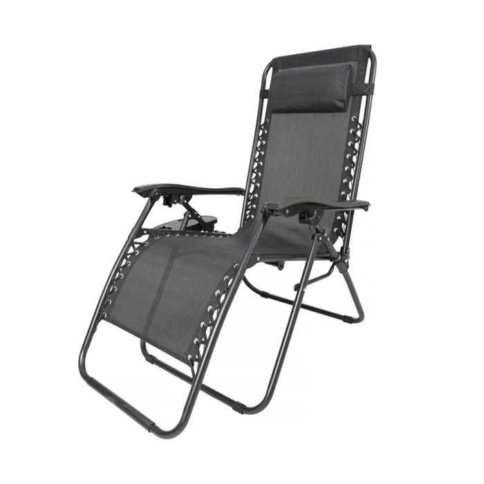 Fauteuil de jardin relax zéro gravité "Sintra" - Noir