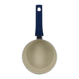 Casserole 18cm en aluminium recyclé et antiadhésif bleu - tout feux GINETTE