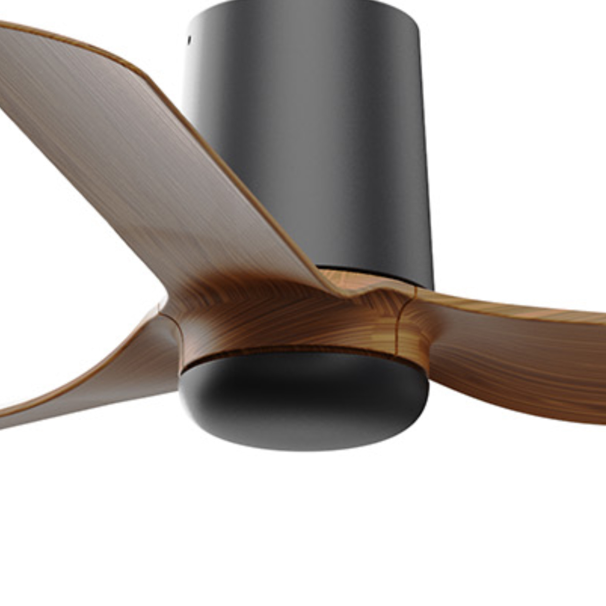 MINI PUNT TUB S LED Ventilateur de plafond noir/noyer TUYA