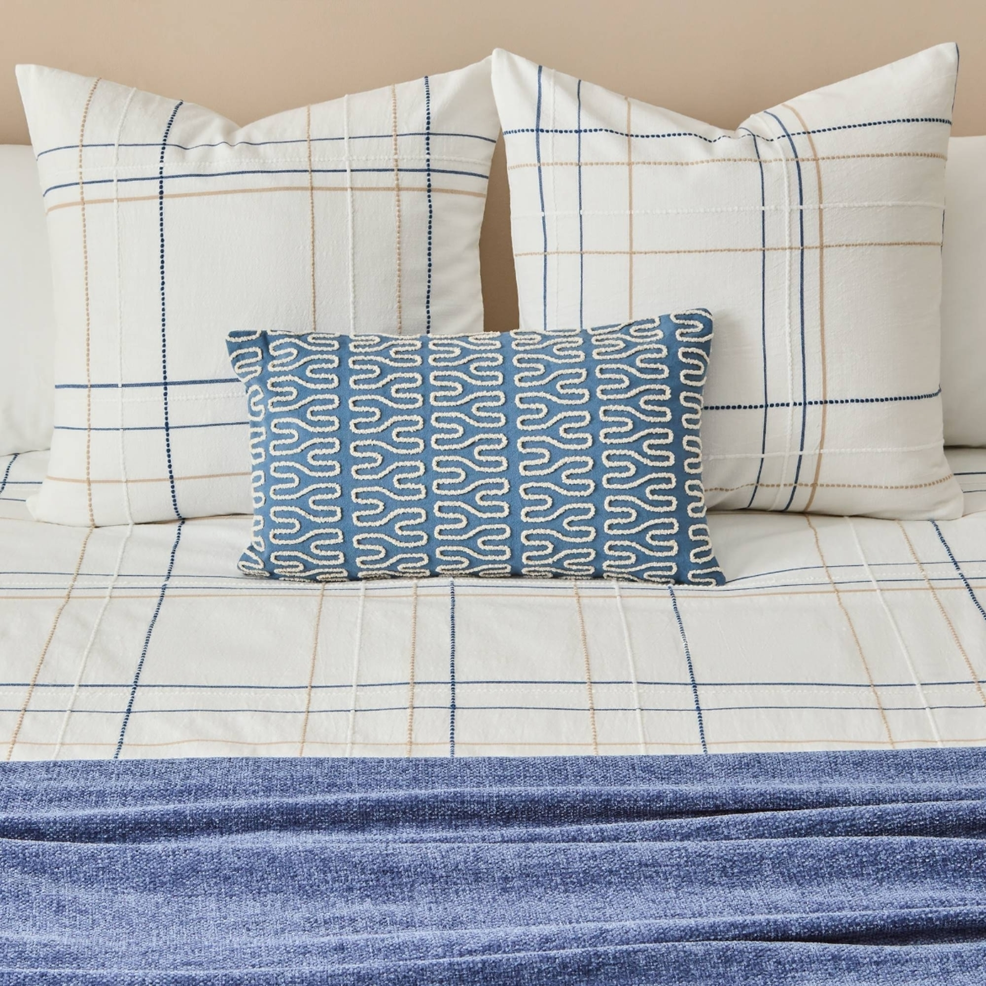 Funda nórdica textura líneas Sole color blanco