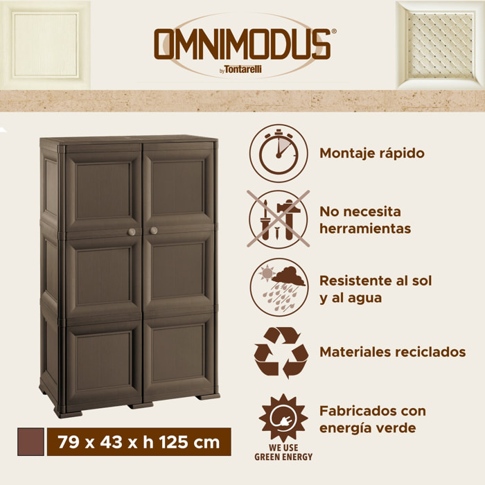 Caja de almacenamiento multiusos de 6 compartimentos y 6 puertas wengué