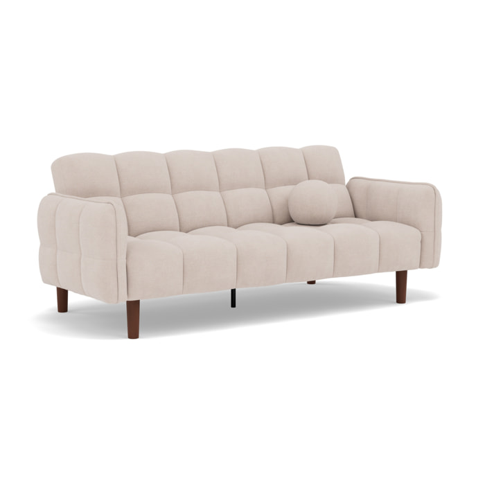 Adam - Canapé convertible clic-clac 2 places bubble en tissu texturé - Beige