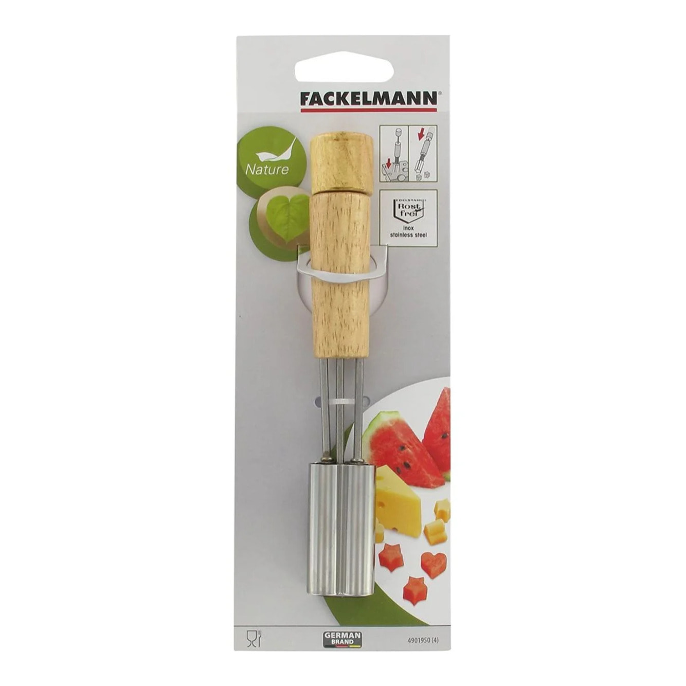 Coupe légumes coupe fromage petit cœur ou étoile 16 cm Fackelmann Nature