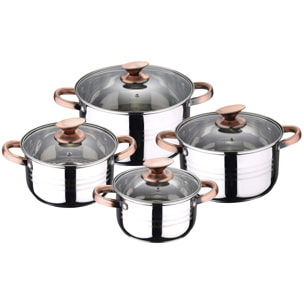 Batería de cocina 8 piezas con set 3 sartenes y olla presión San Ignacio