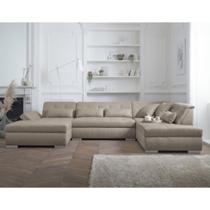 Vermont - canapé panoramique d'angle droit - 7 places - XXL - Beige
