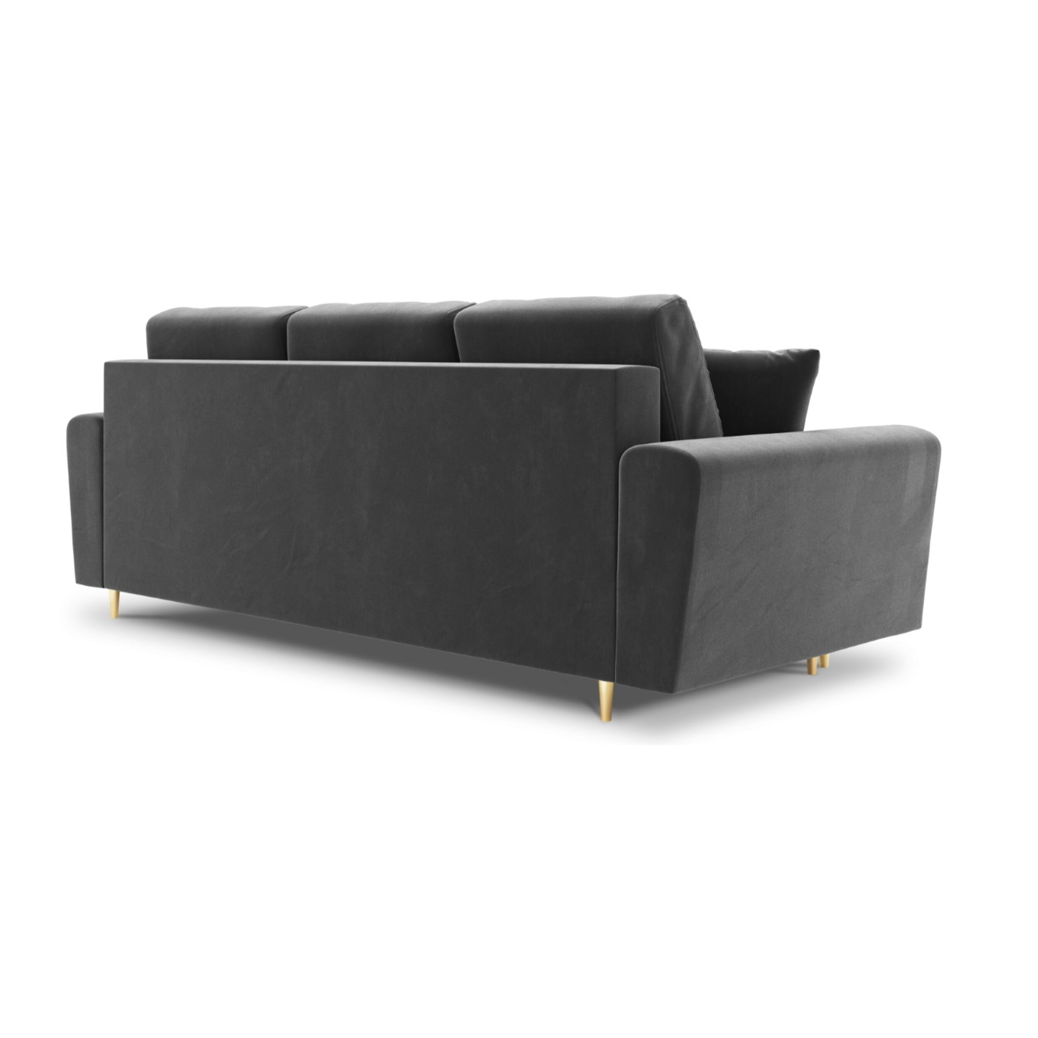 Canapé convertible avec coffre de rangement "Kyoto" 3 places en velours gris clair
