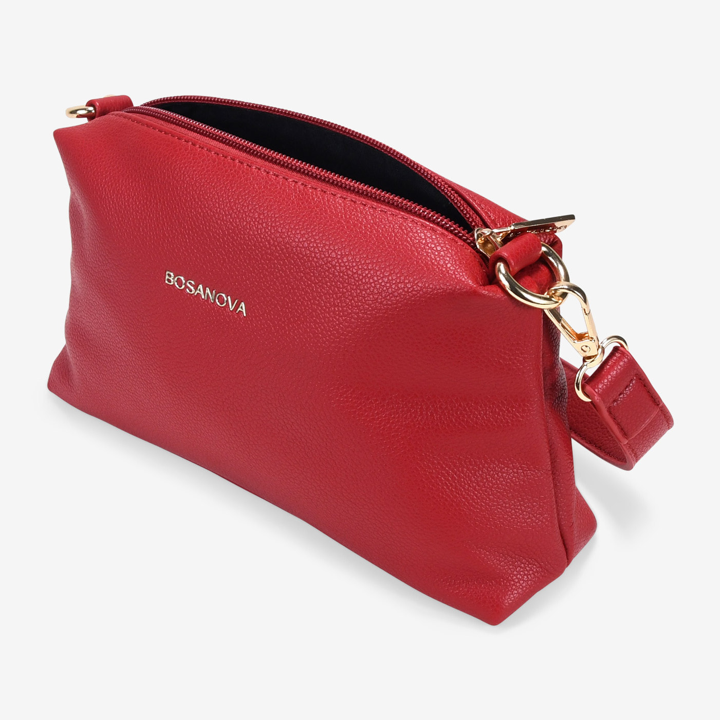 Bolso de hombro rojo pequeño con cremallera