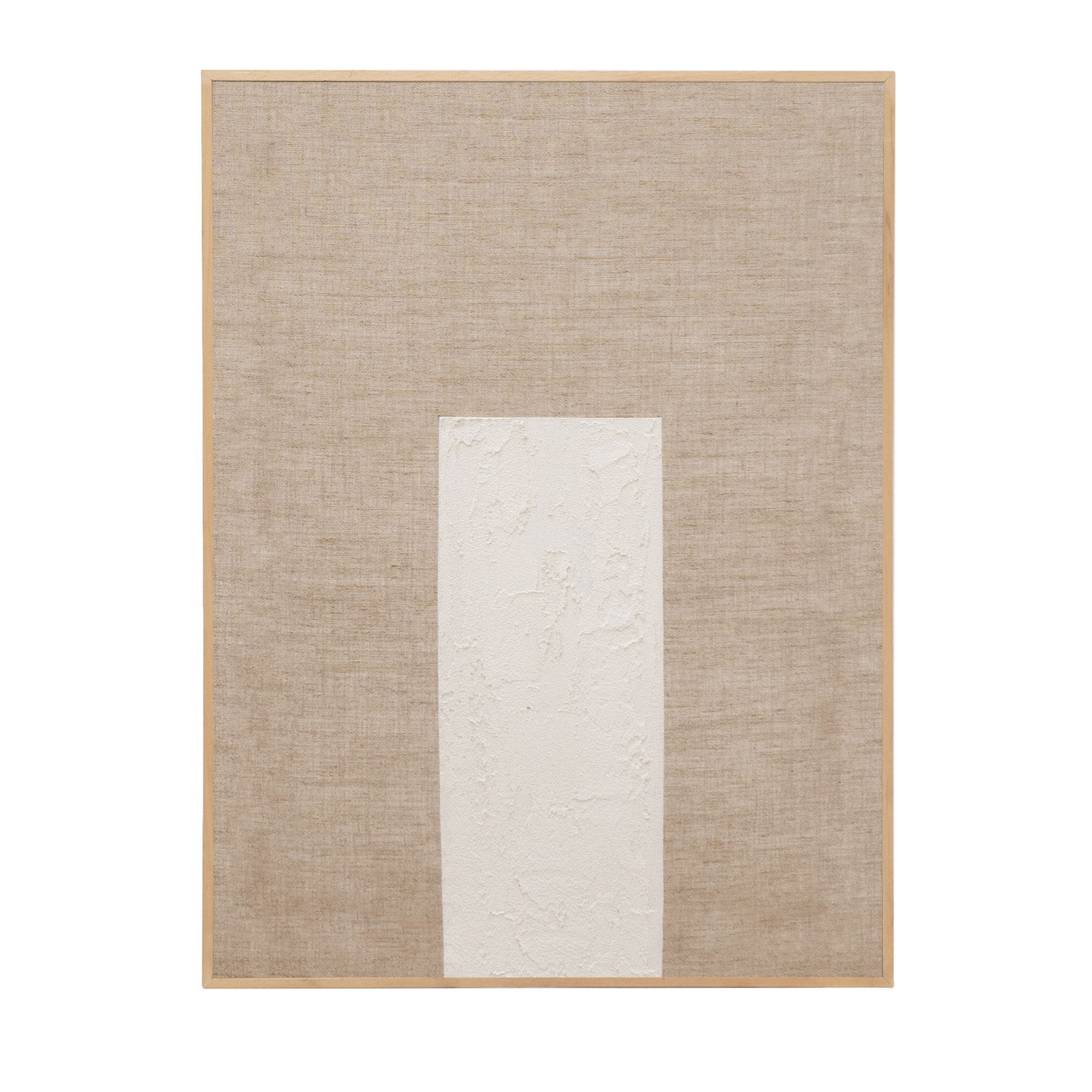 Tableau beige et blanc décoratif sur lin avec cadre en bois peint à la main à la peinture à l'huile en différentes tailles