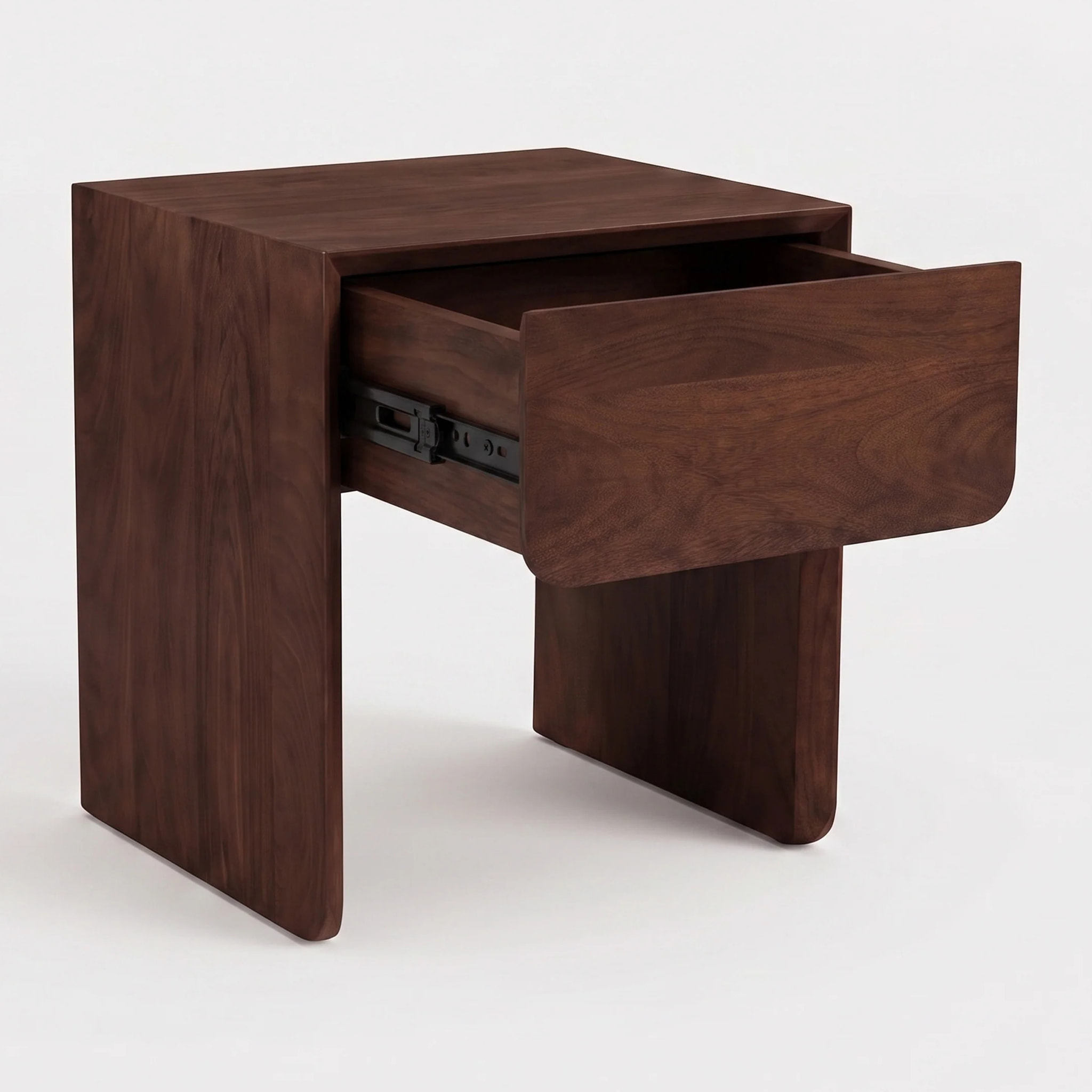 Table de chevet en bois de manguier marron foncé - Achille