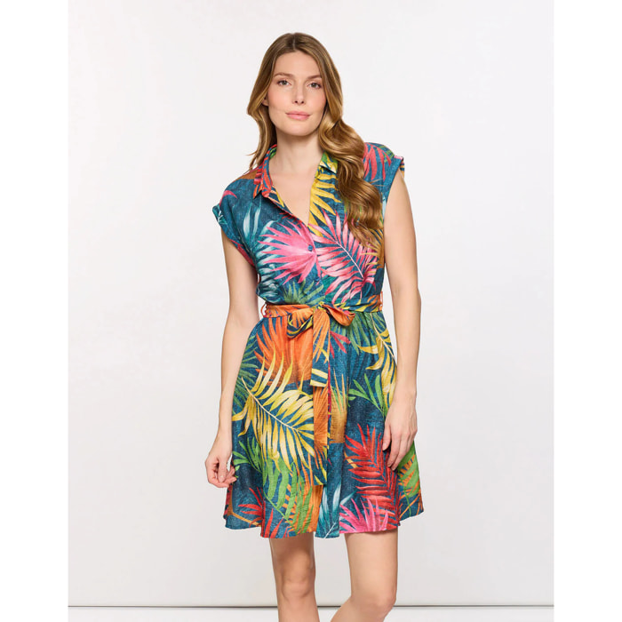 Vestido Corto Multicolor - Lefiore