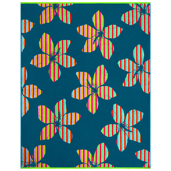 Serviette de plage éponge velours Jacquard - Yakama - 140x180cm - 400g/m²