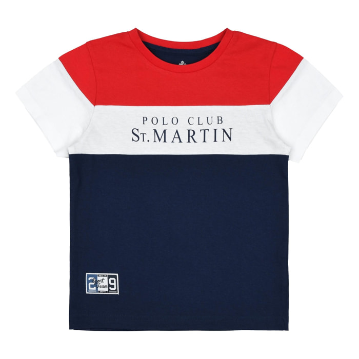 T-Shirt con logo Polo Club St Martin Blu
