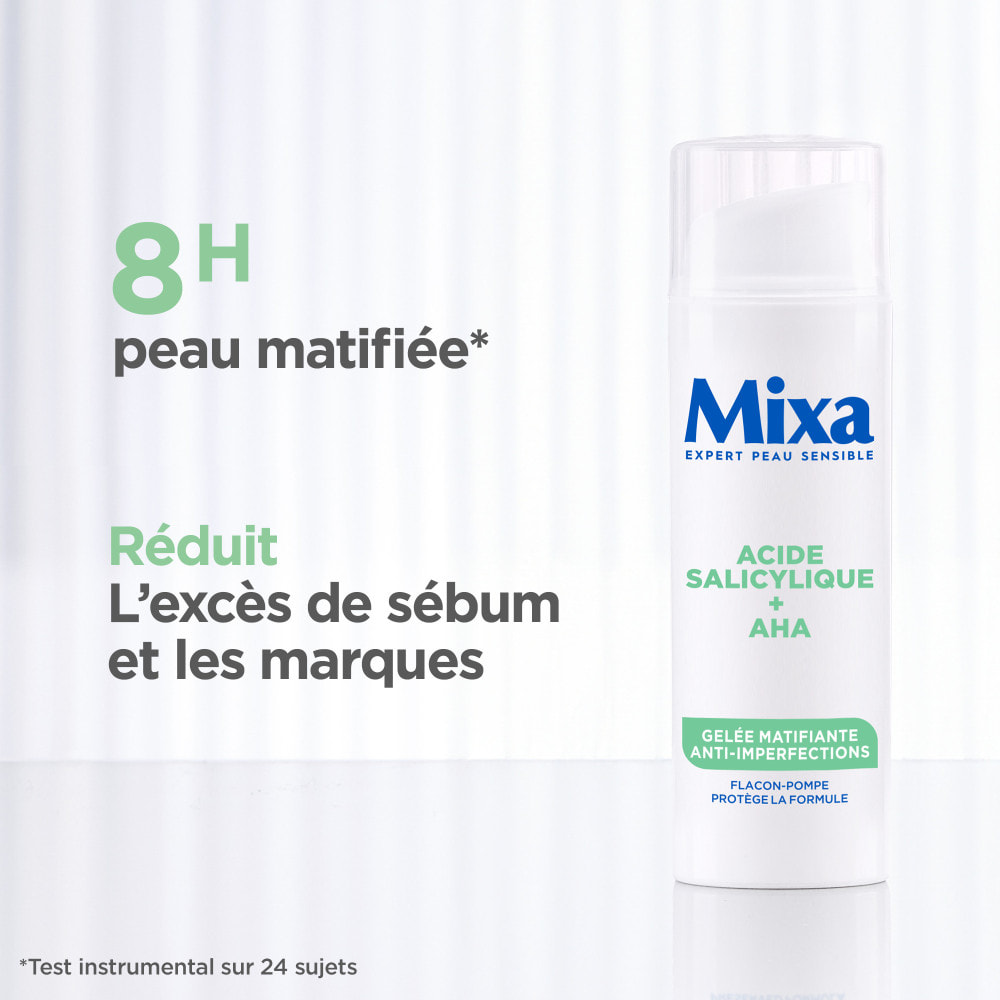 Mixa Gelée Matifiante Anti-Imperfections à l’Acide Salicylique et Acide Alpha-Hydroxylé