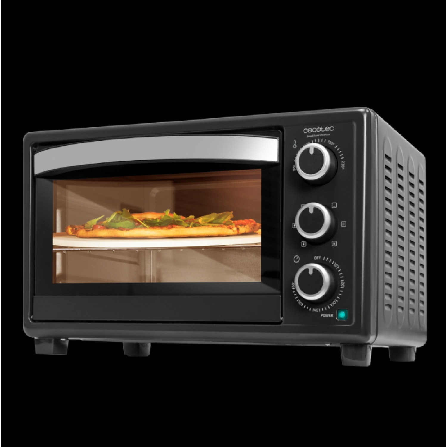 Horno de sobremesa Bake&Toast 2600 Black 4Pizza, 26 L, 1500 W, Incluye piedra Pi