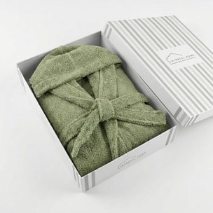 INTRECCI HOME Accappatoio Uomo e Donna, in Puro Cotone Jacquard 500 g, , Morbidezza Extra, Avvolgente, con Cappuccio e Tasche, Elegante e Confortevole,