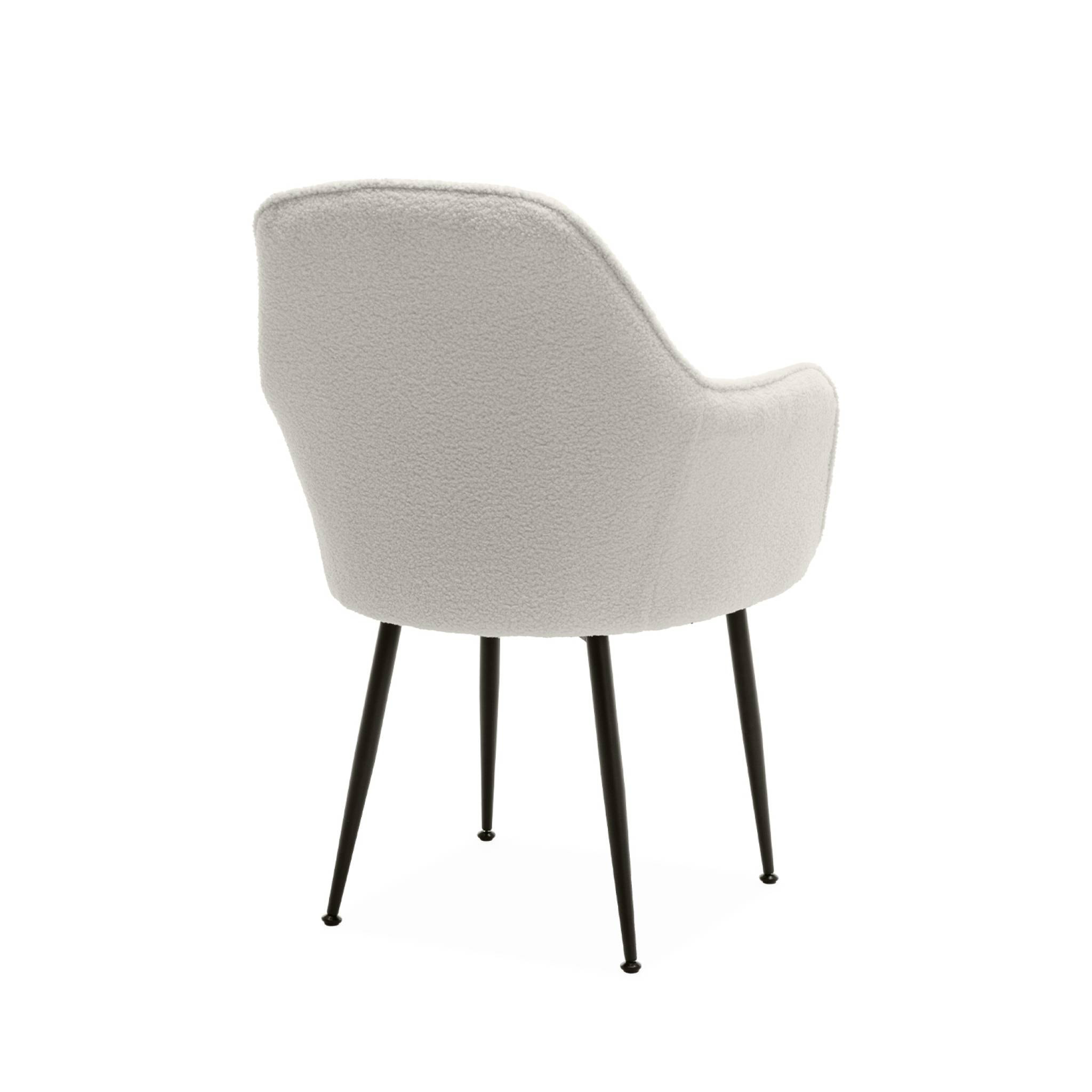 Fauteuil bouclette et pieds métal (lot de 2) SHELLA