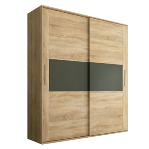 Armario de puertas correderas y gran capacidad en cambria y grafito 180x207,6 cm Uniq Cambria - Grafito