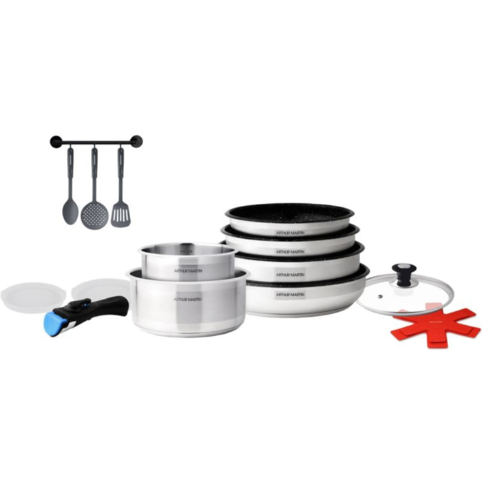 Batterie de cuisine ARTHUR MARTIN 15 pièces AM1526CR