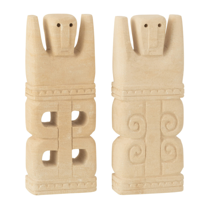 J-Line décoration Statue Marie - pierre - naturel - 2 pcs