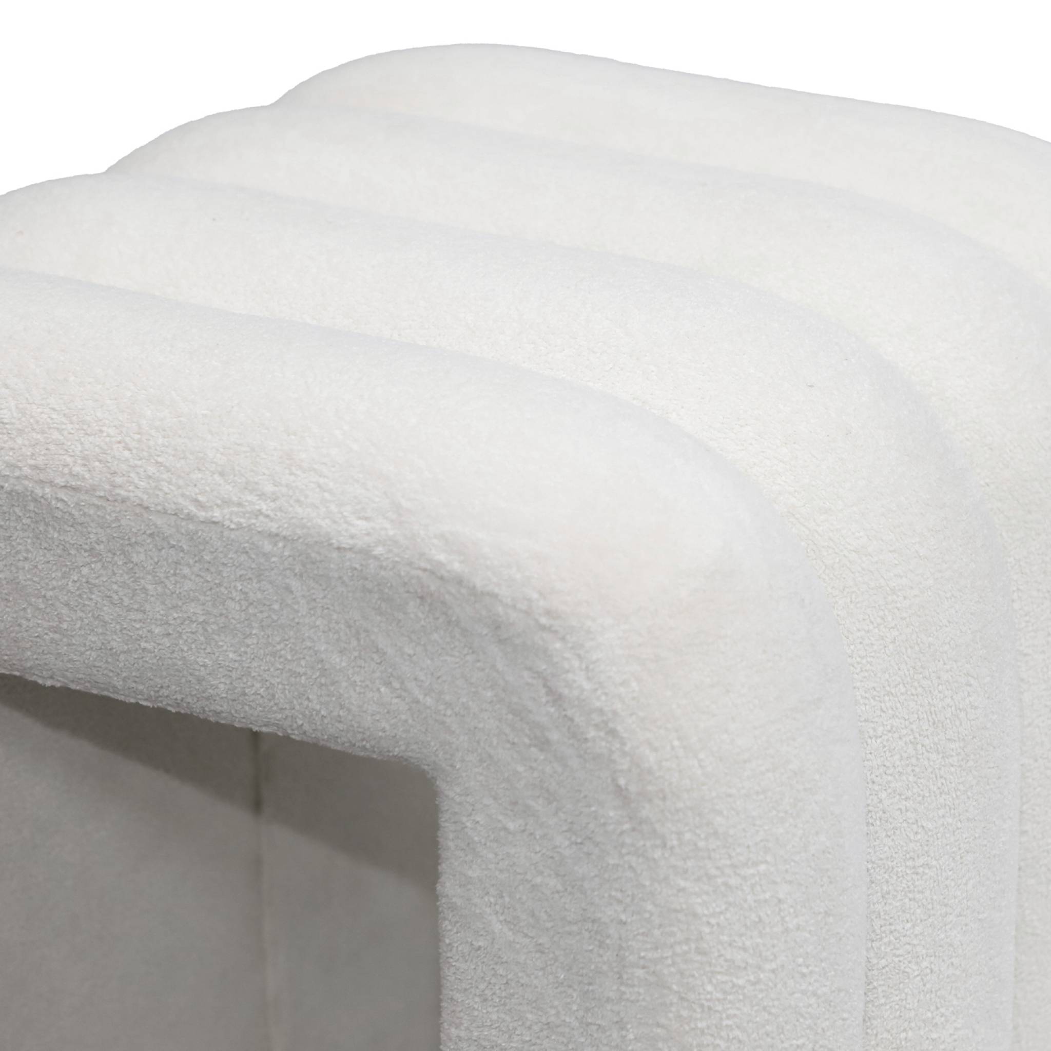 Set de 2 poufs contemporains en tissu blanc