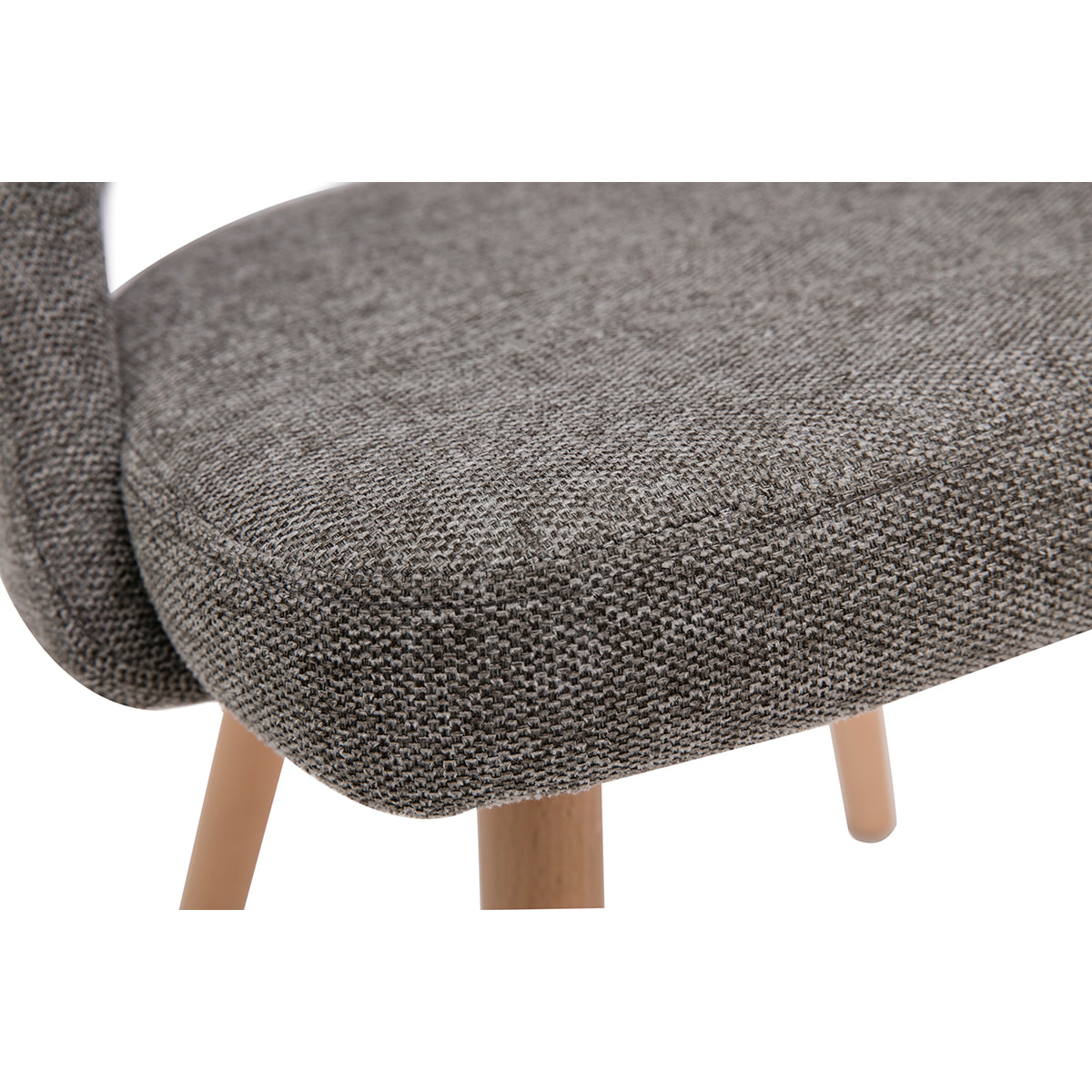 Chaises scandinaves en tissu effet velours texturé gris et bois clair (lot de 2) COSETTE