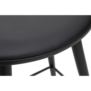 Tabourets de bar design noirs H65 cm (lot de 2) MEADOW